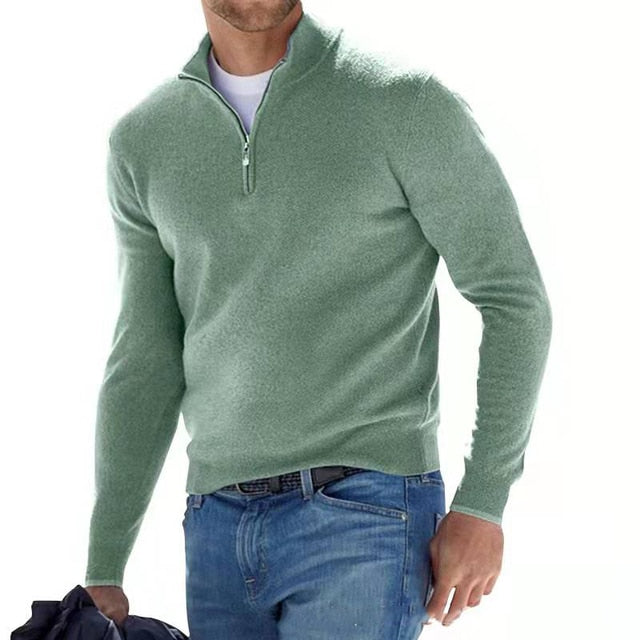 Men’s Lightweight Zip-Neck Jumper for Spring/Summer Layering
