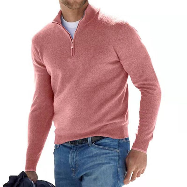 Men’s Lightweight Zip-Neck Jumper for Spring/Summer Layering