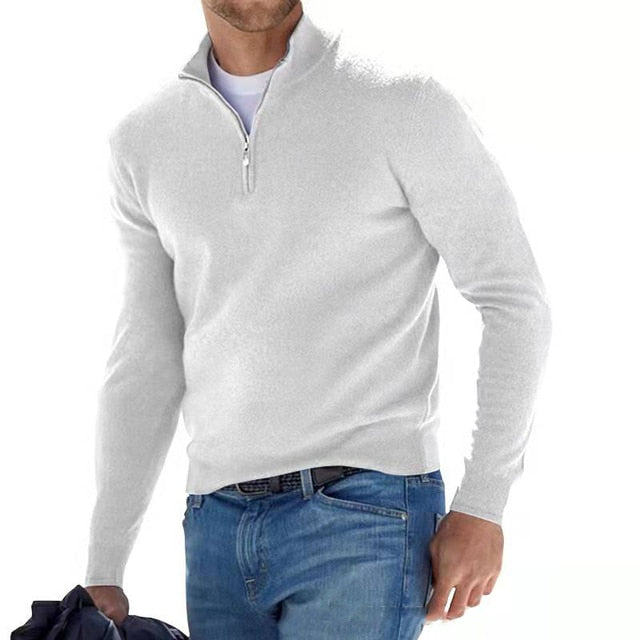 Men’s Lightweight Zip-Neck Jumper for Spring/Summer Layering