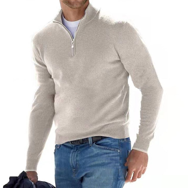 Men’s Lightweight Zip-Neck Jumper for Spring/Summer Layering