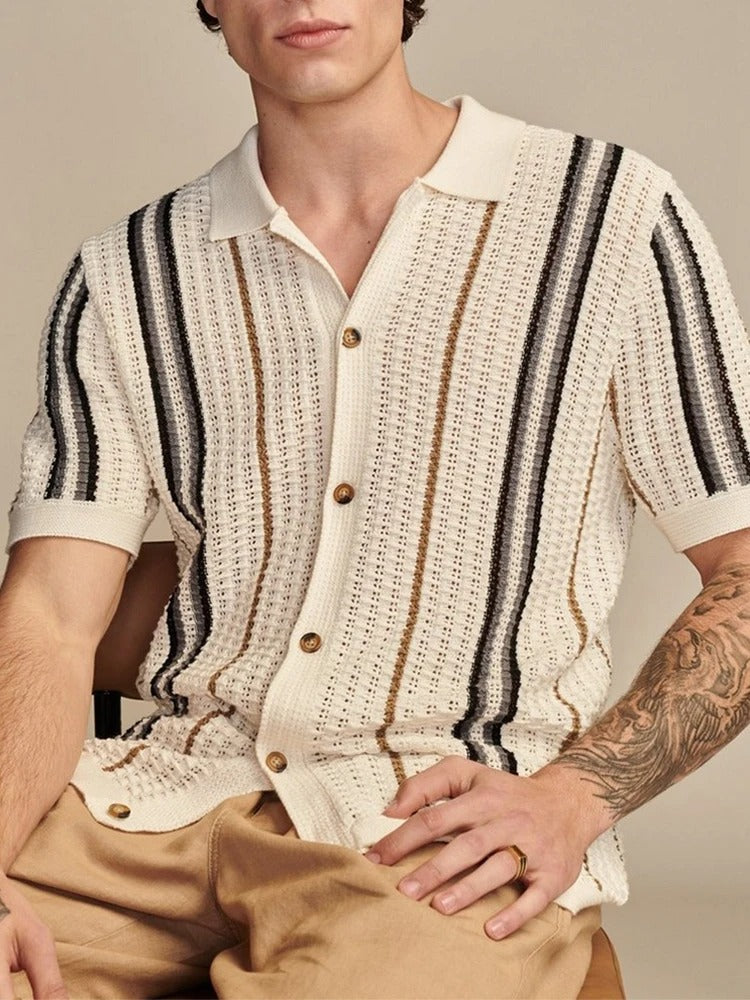 Porto Men's Polo Shirts | Soft Knit, Striped Design 3