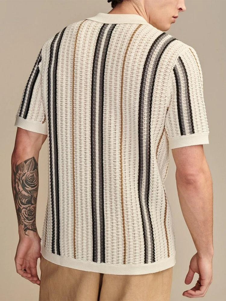 Porto Men's Polo Shirts | Soft Knit, Striped Design 5