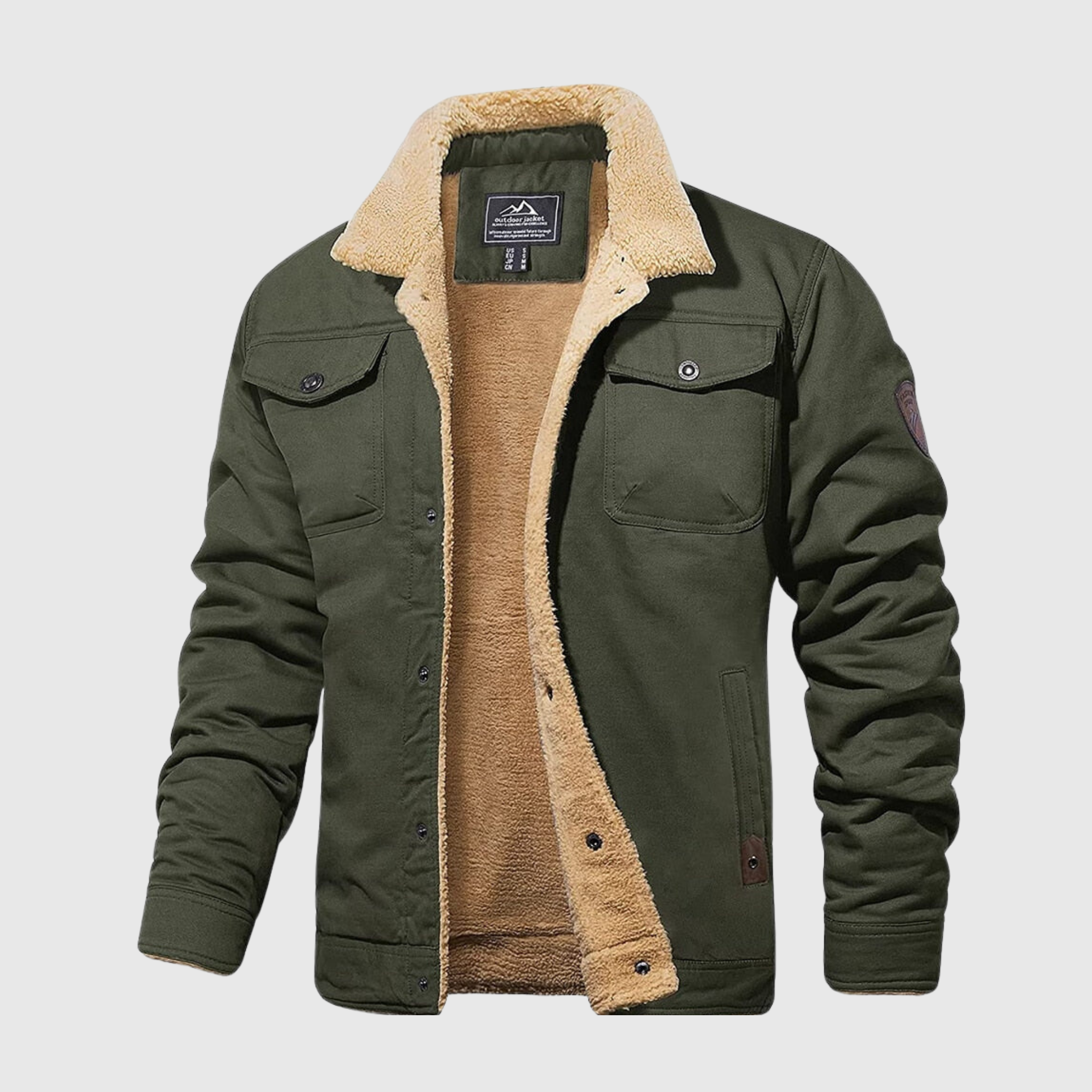 Men’s Tough Sherpa-Lined Bomber Jacket for Classic Cold Style