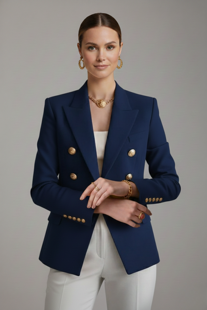 Rebecca Women's Blazer | Double-Breasted with Gold-Tone Buttons 0