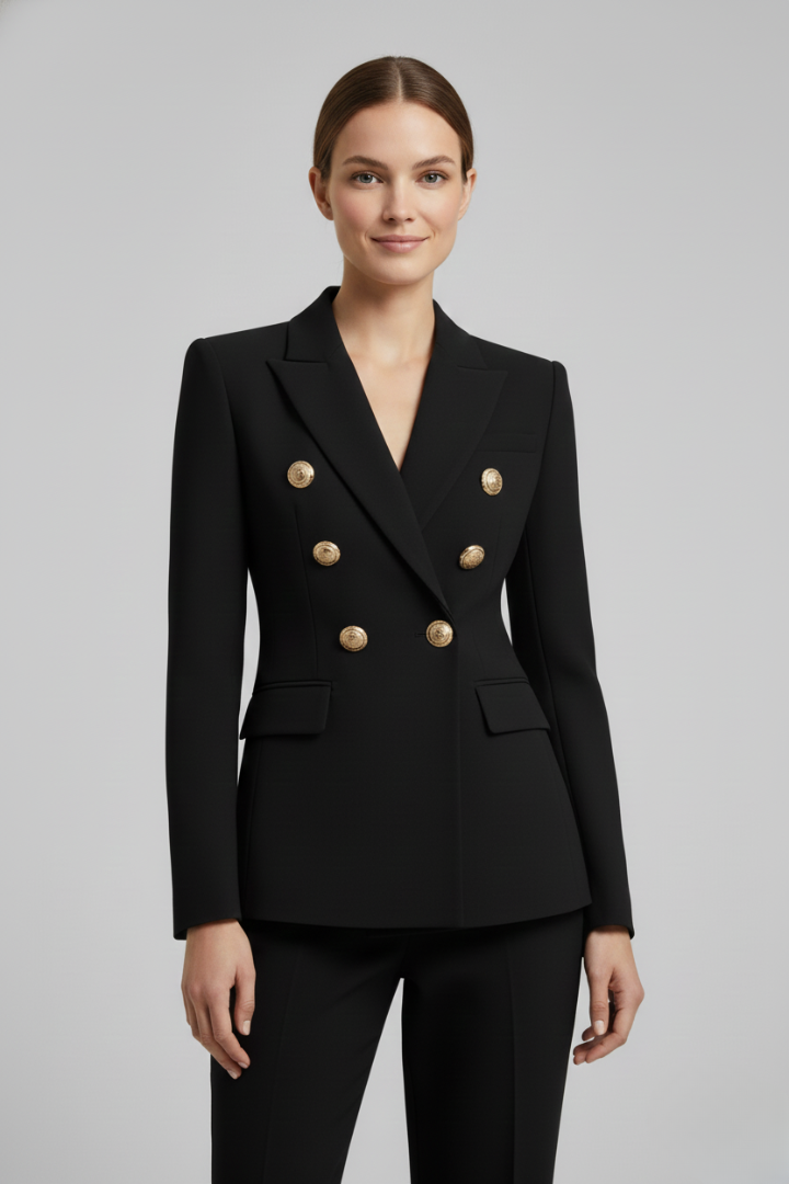 Rebecca Women's Blazer | Double-Breasted with Gold-Tone Buttons 2