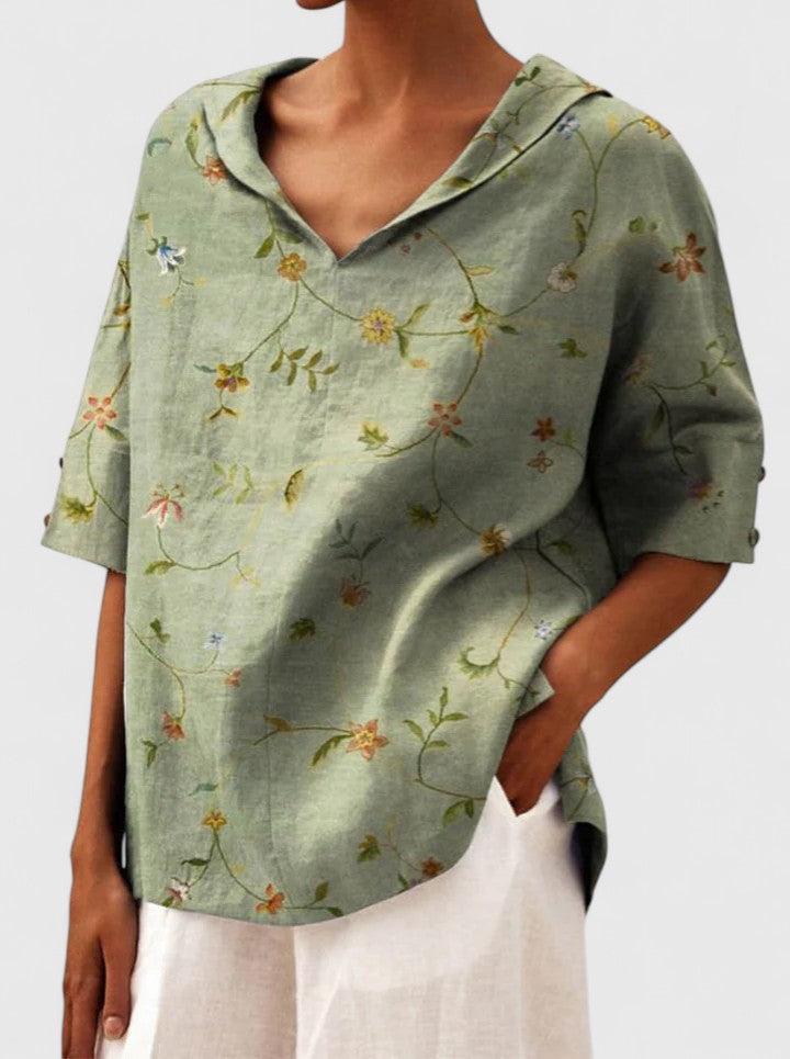 Roanne Women's Top | Floral Print, V-Neck Design, Going Out Top 1