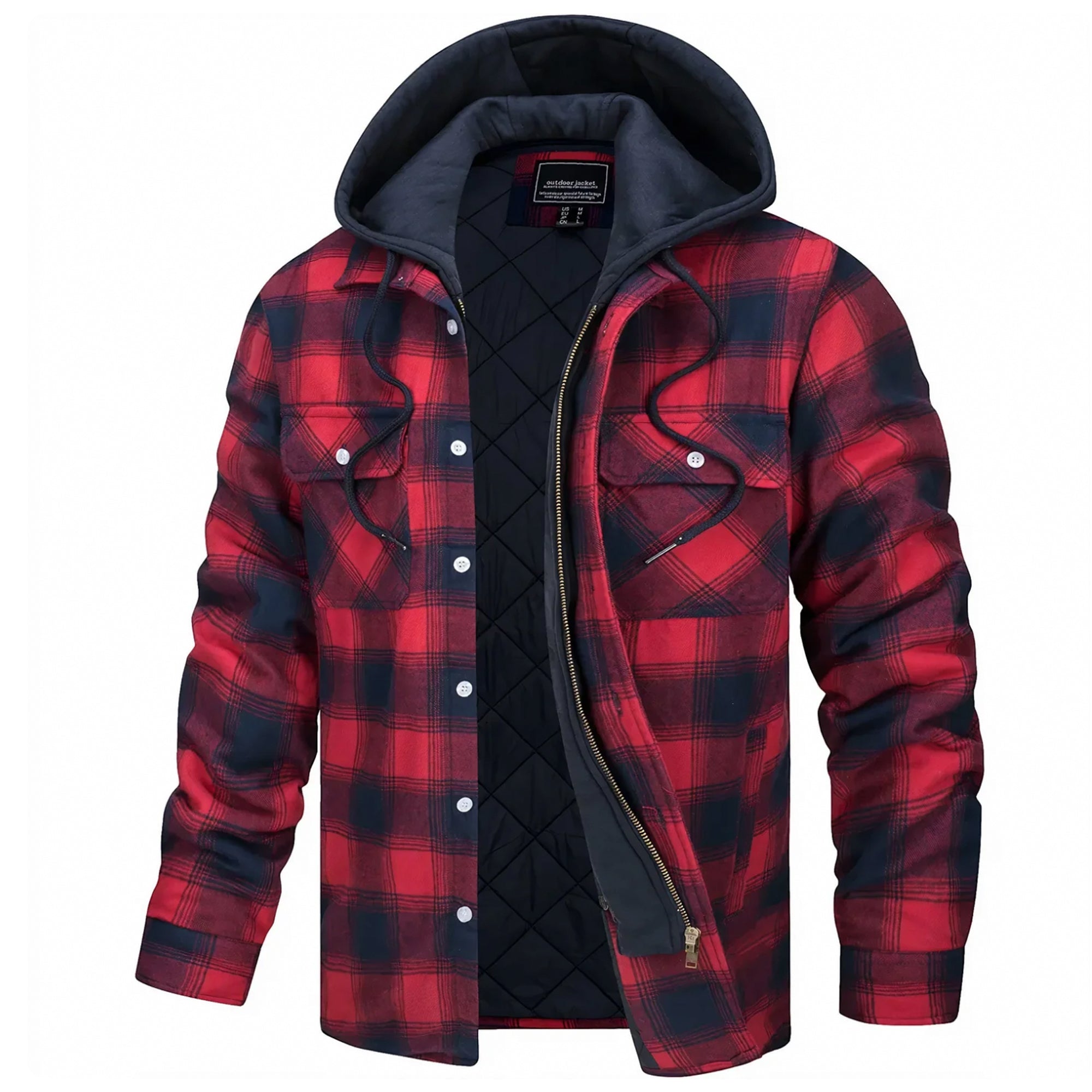 Men’s Checked Wool-Look Winter Jacket – Warm Patterned Layer