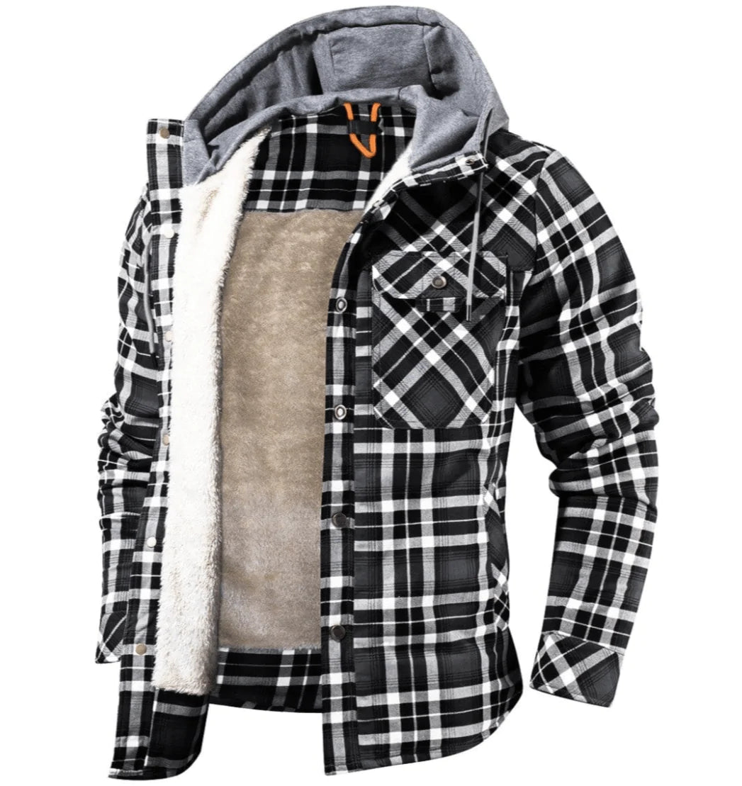 Men’s Woodland-Pattern Lined Jacket – Insulated Spring Outdoor Layer
