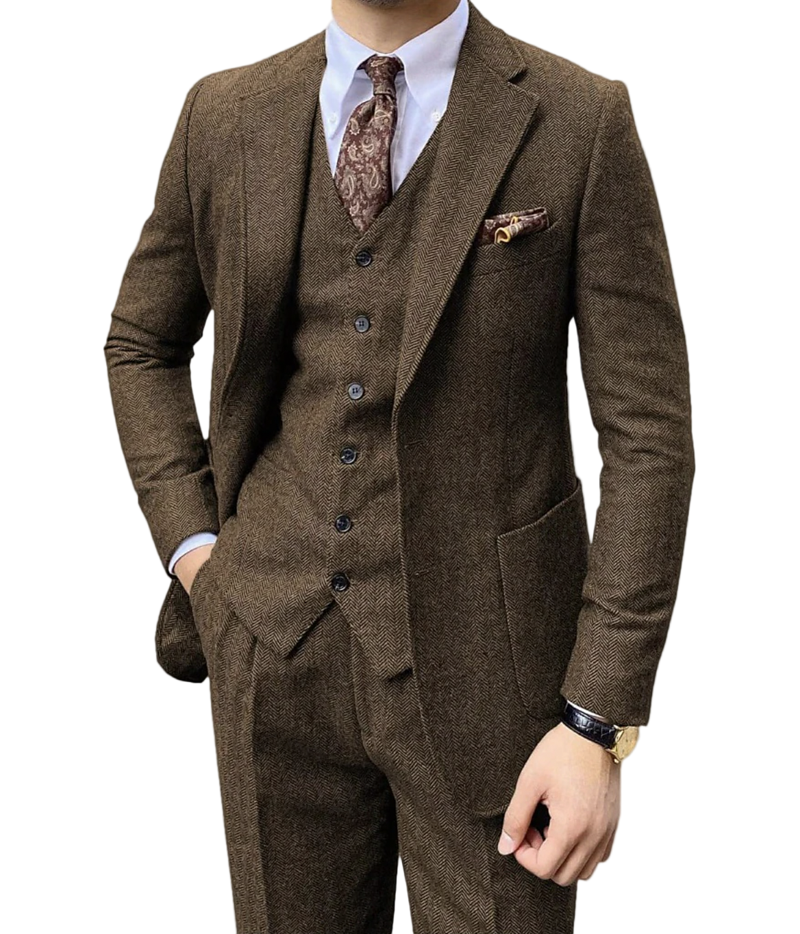 Men’s 3-Piece Suit – Tailored Waistcoat Set in Slim Fit