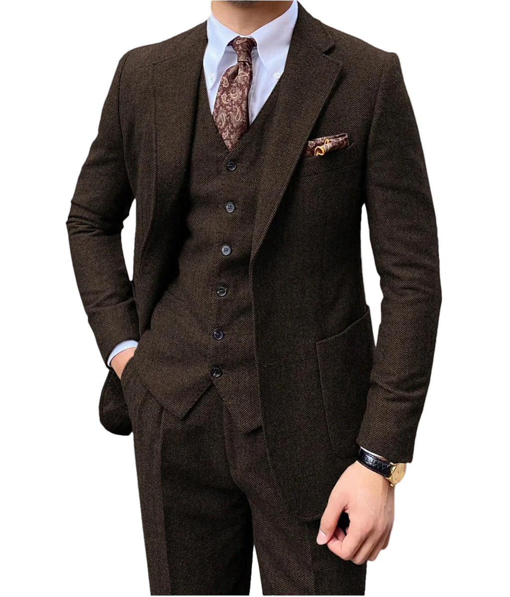 Men’s 3-Piece Suit – Tailored Waistcoat Set in Slim Fit
