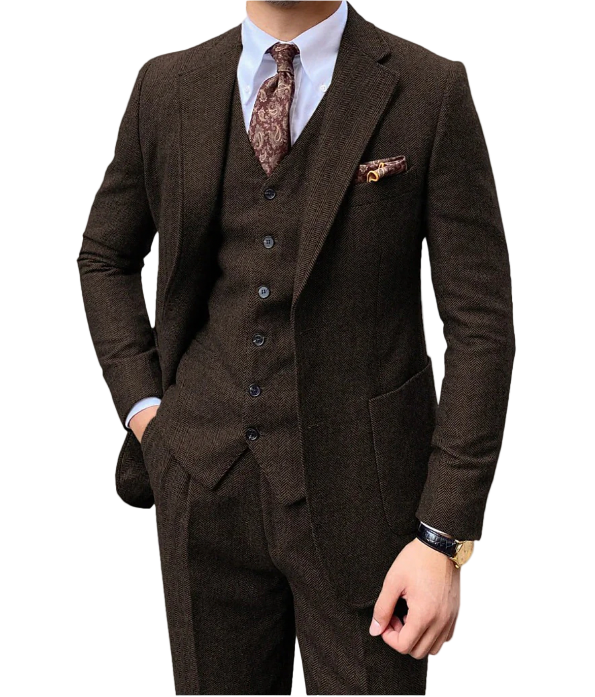 Men’s 3-Piece Suit – Tailored Waistcoat Set in Slim Fit
