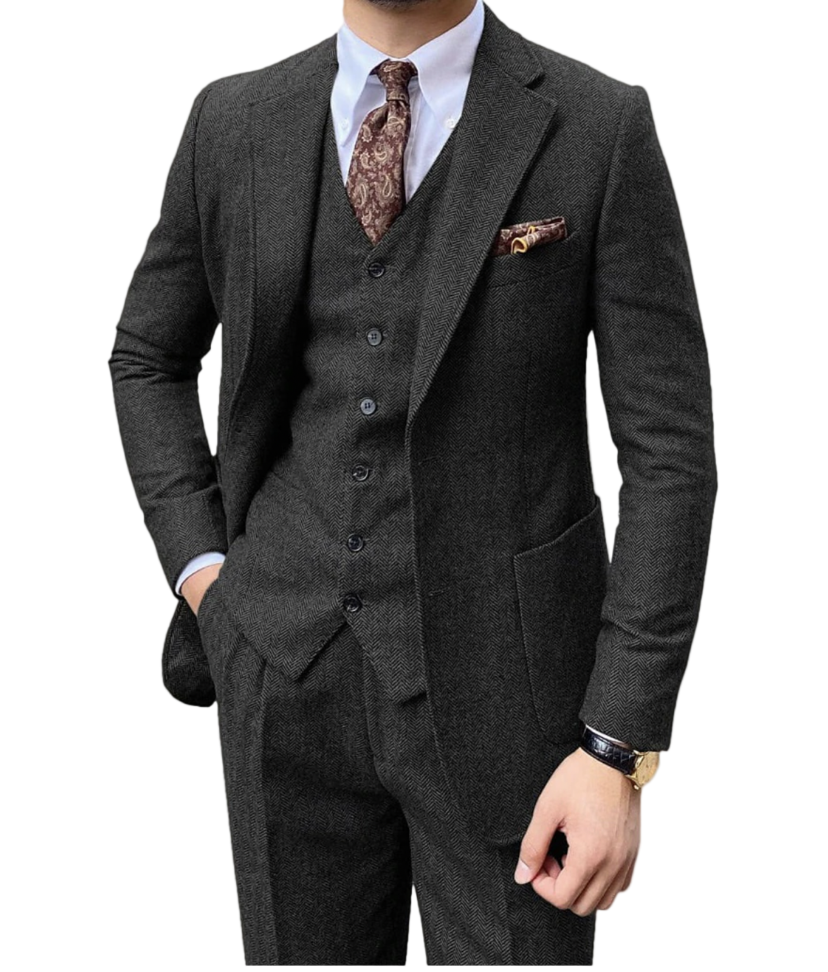 Men’s 3-Piece Suit – Tailored Waistcoat Set in Slim Fit