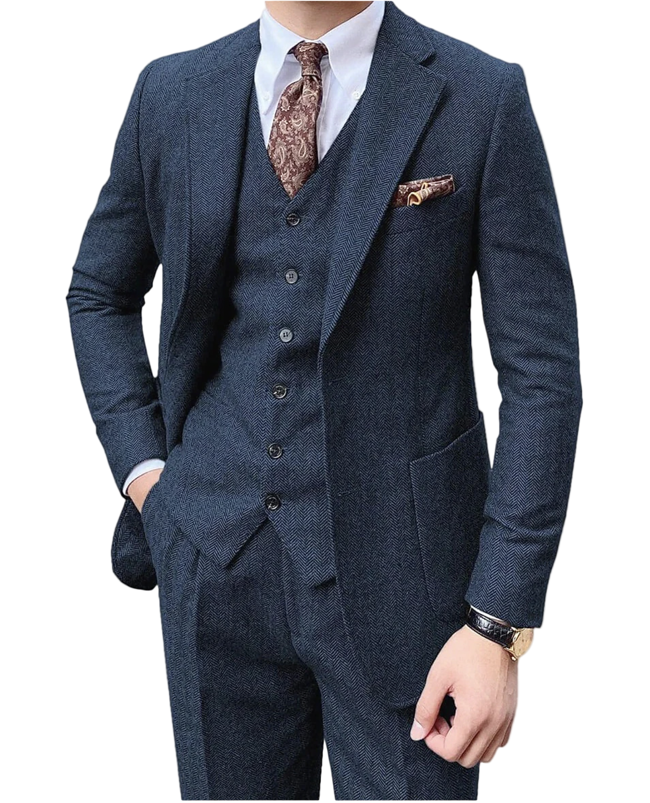 Men’s 3-Piece Suit – Tailored Waistcoat Set in Slim Fit