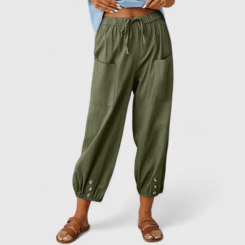Sophisticated Women's Wide Leg Pants | Cotton-Linen Blend, Relaxed Fit 2