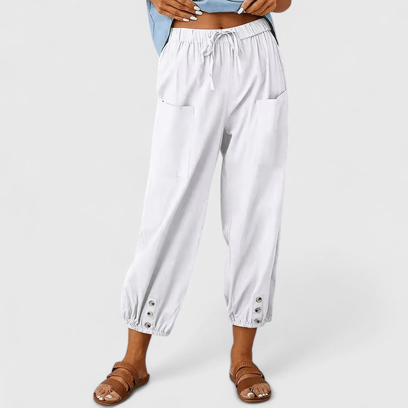 Sophisticated Women's Wide Leg Pants | Cotton-Linen Blend, Relaxed Fit 3