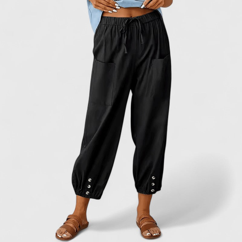 Sophisticated Women's Wide Leg Pants | Cotton-Linen Blend, Relaxed Fit 4