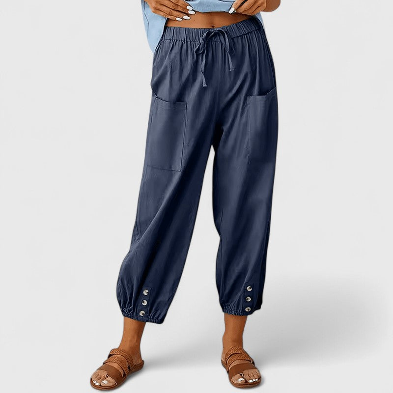 Sophisticated Women's Wide Leg Pants | Cotton-Linen Blend, Relaxed Fit 5