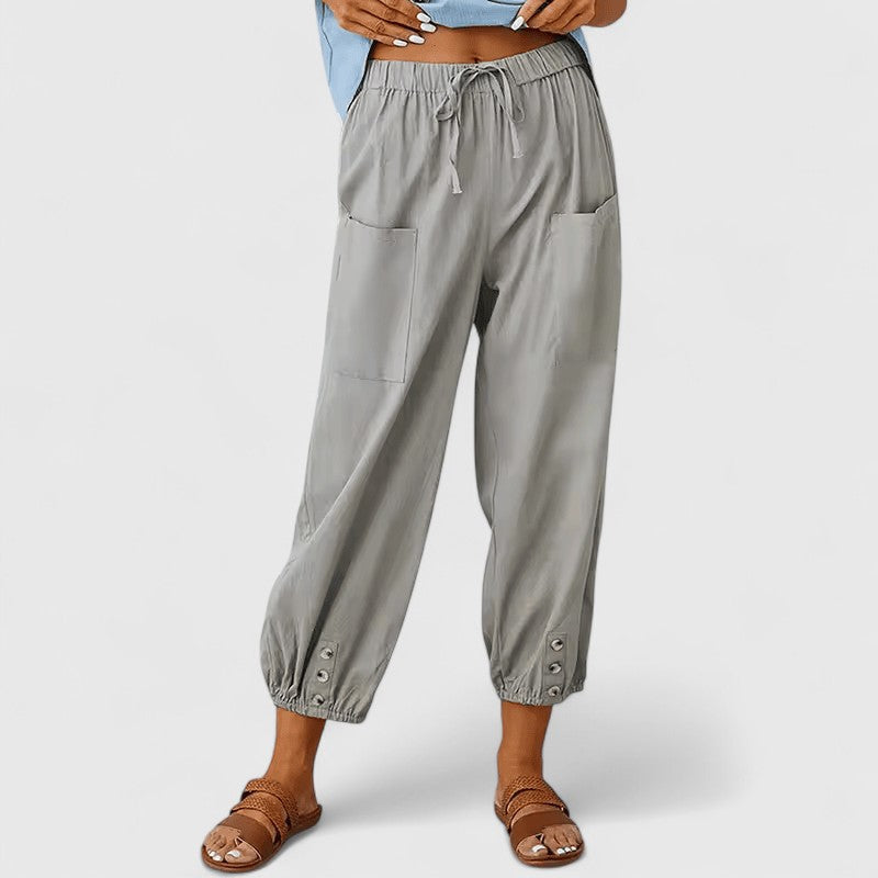 Sophisticated Women's Wide Leg Pants | Cotton-Linen Blend, Relaxed Fit 6