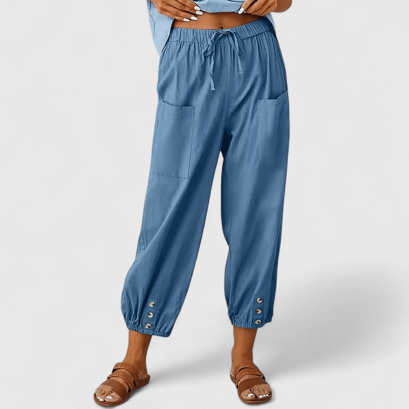 Sophisticated Women's Wide Leg Pants | Cotton-Linen Blend, Relaxed Fit 7
