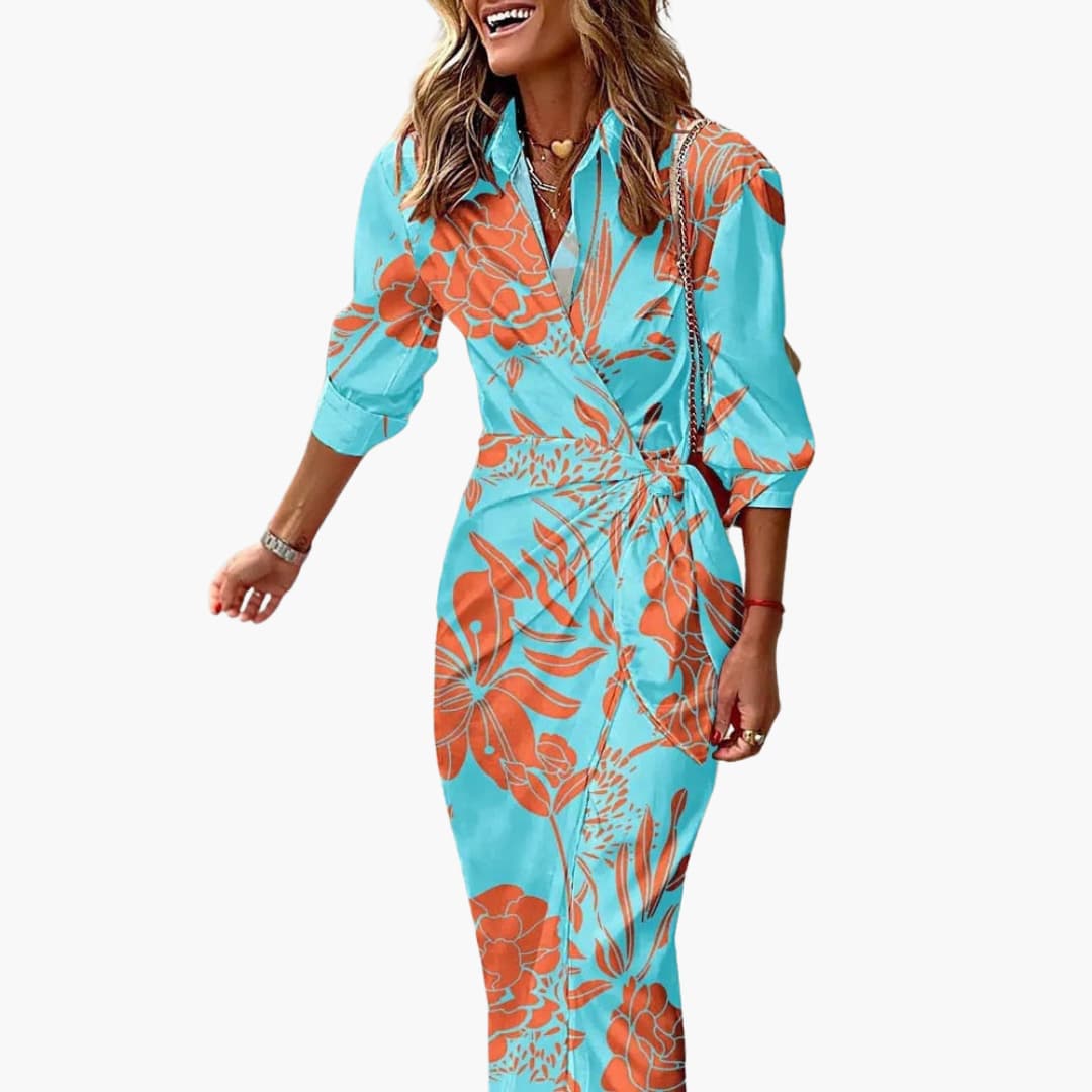 Stylish Women's Maxi Dress | Cotton Striped Wrap Design 2