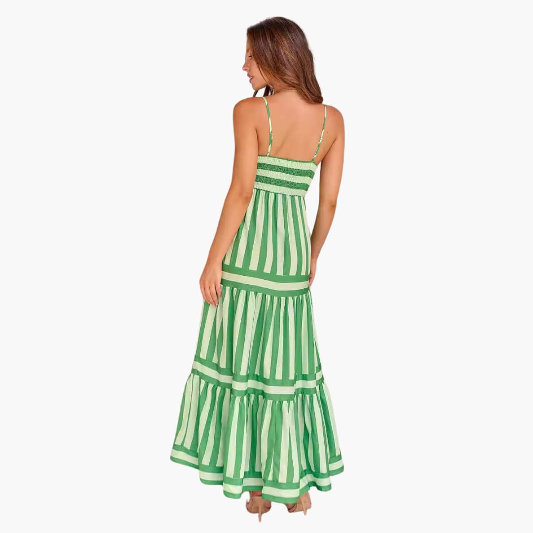 Stylish Women's Maxi Dress | Striped Design, Adjustable Straps, Plus Size Available 1