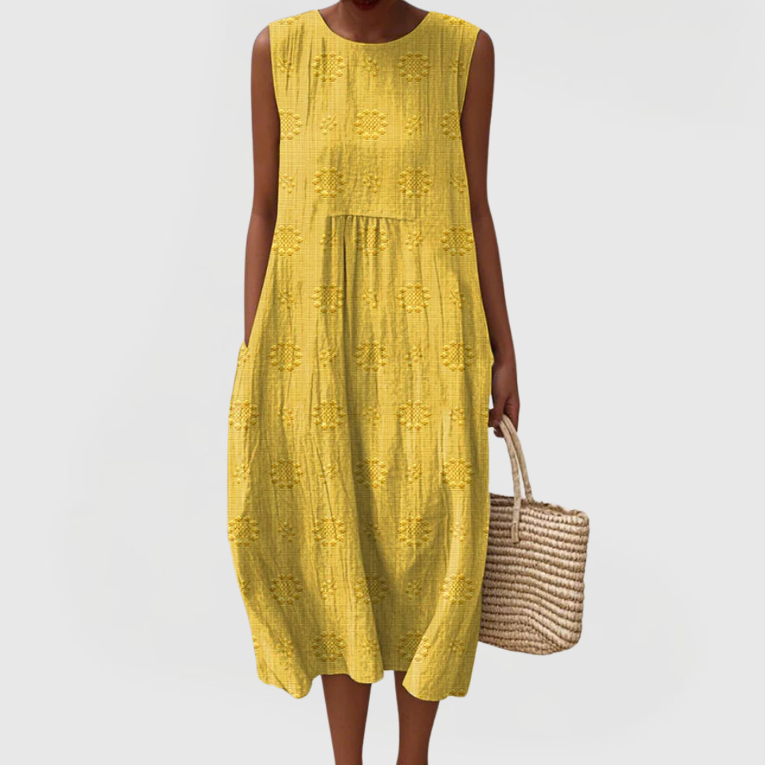 Teresa Women's Summer Dress | Floral Embroidery, Relaxed Fit with Pockets 5