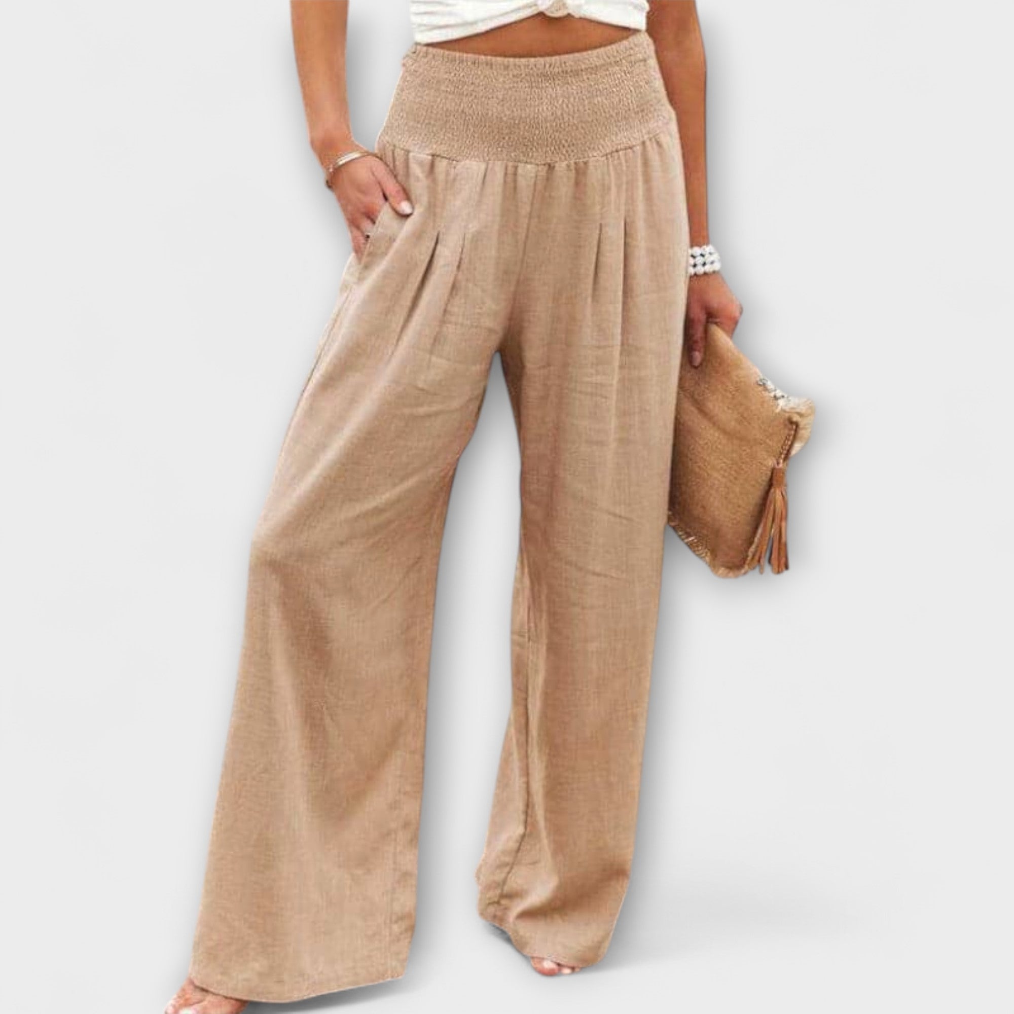 Thearya Women's Wide Leg Pants | Comfortable Linen, Relaxed Fit 10
