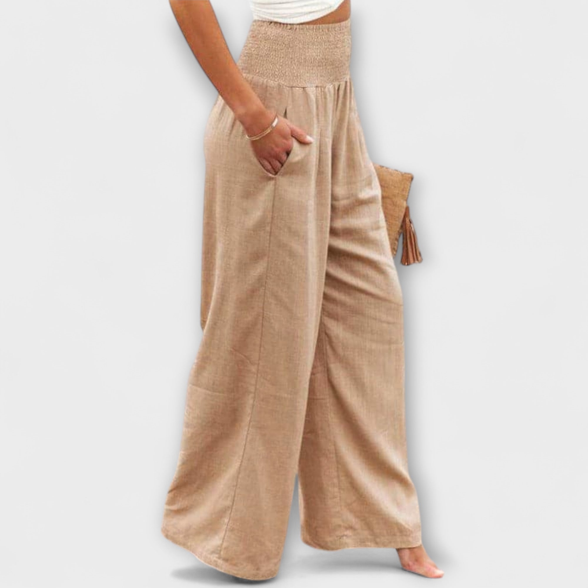 Thearya Women's Wide Leg Pants | Comfortable Linen, Relaxed Fit 2