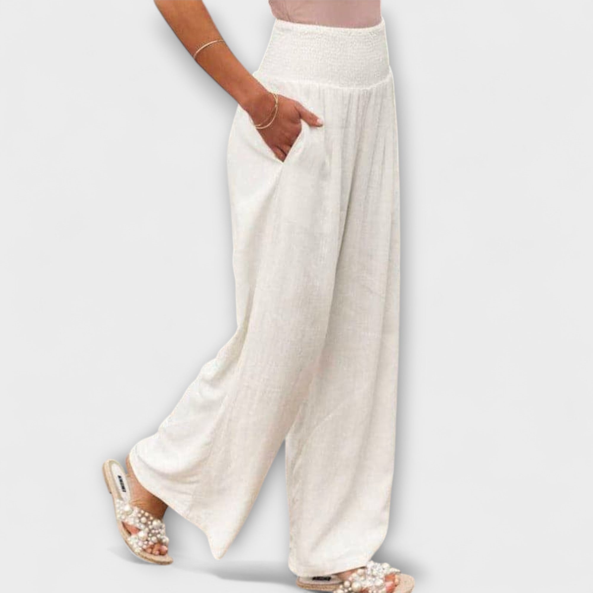 Thearya Women's Wide Leg Pants | Comfortable Linen, Relaxed Fit 5