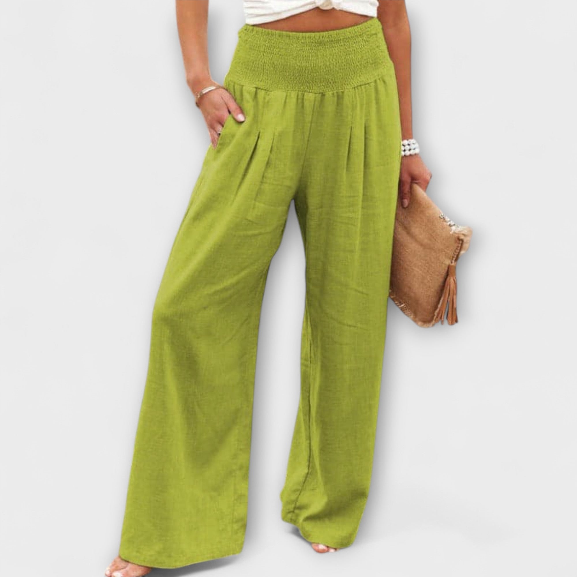 Thearya Women's Wide Leg Pants | Comfortable Linen, Relaxed Fit 6