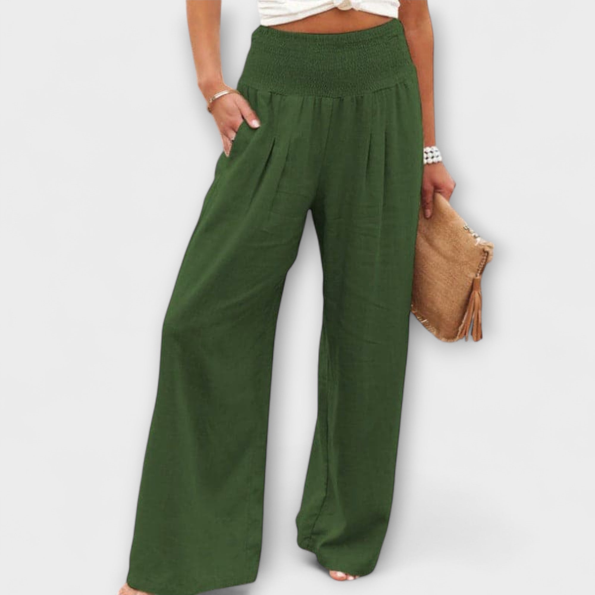 Thearya Women's Wide Leg Pants | Comfortable Linen, Relaxed Fit 7