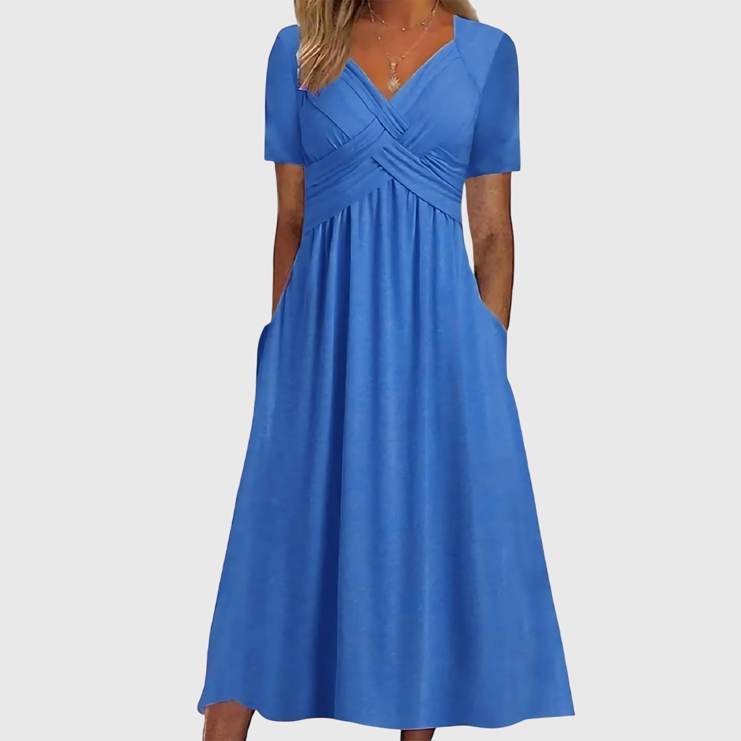 Vibrant Women's Midi Dress | Tummy Control, Elegant A-Line Design 1