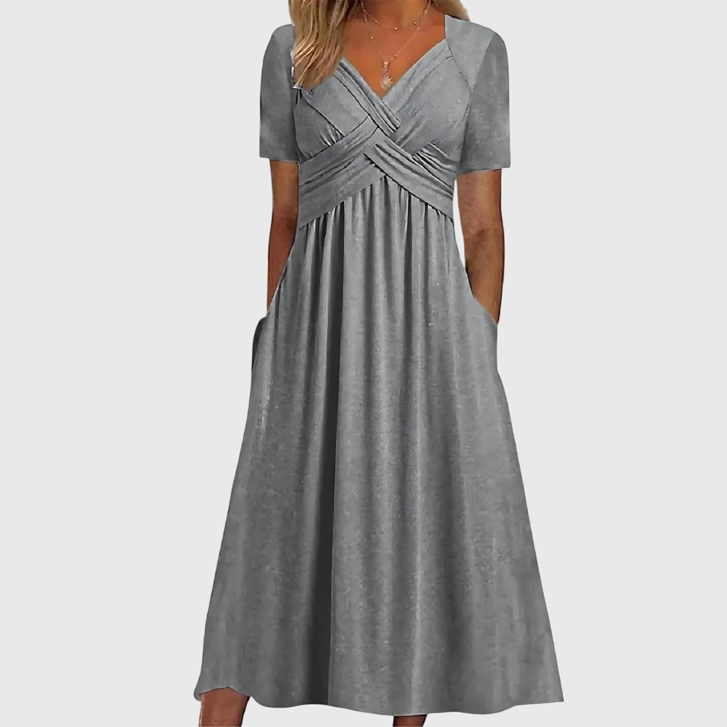 Vibrant Women's Midi Dress | Tummy Control, Elegant A-Line Design 2