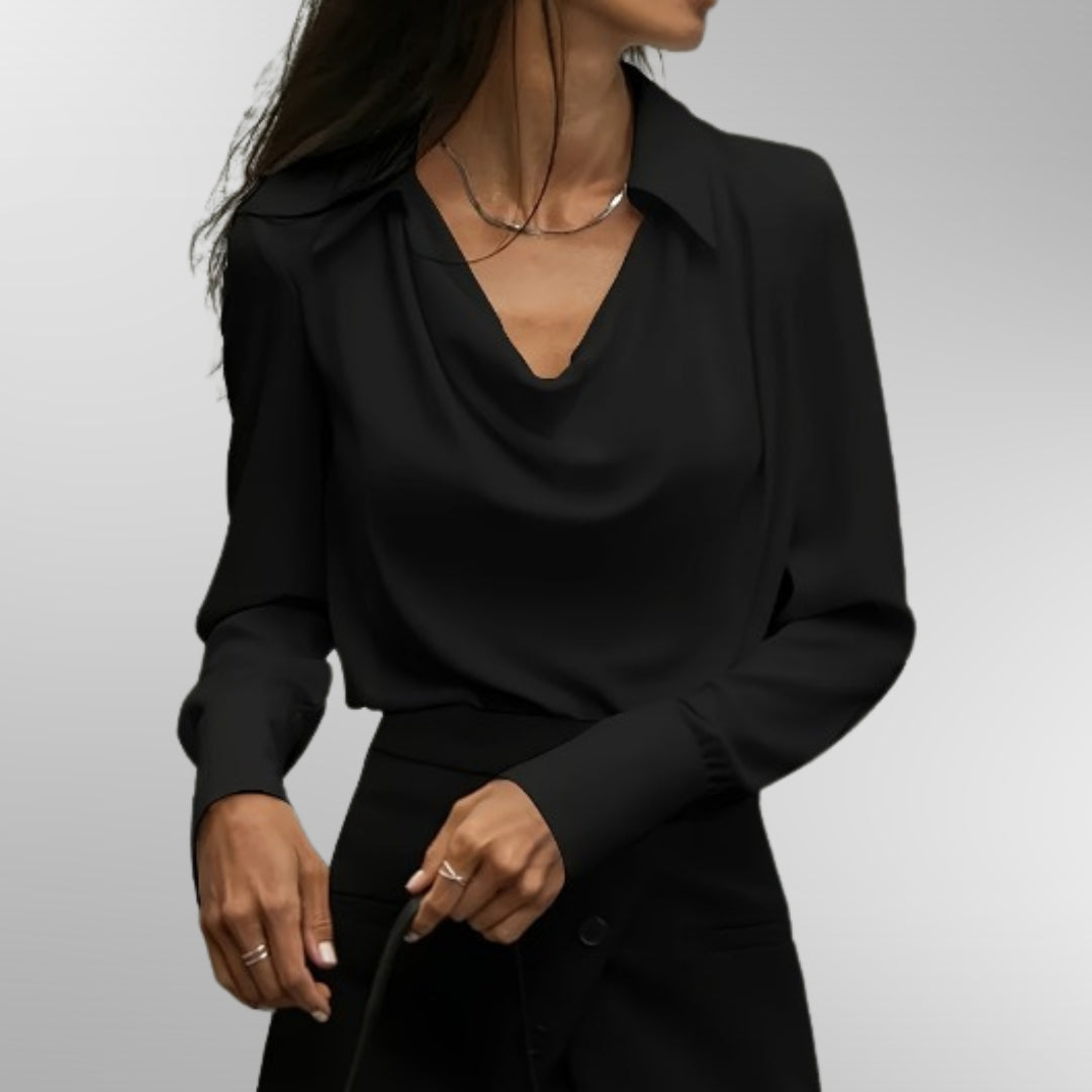 Violet Women's Blouse | Elegant Satin Design, Loose Fit 3