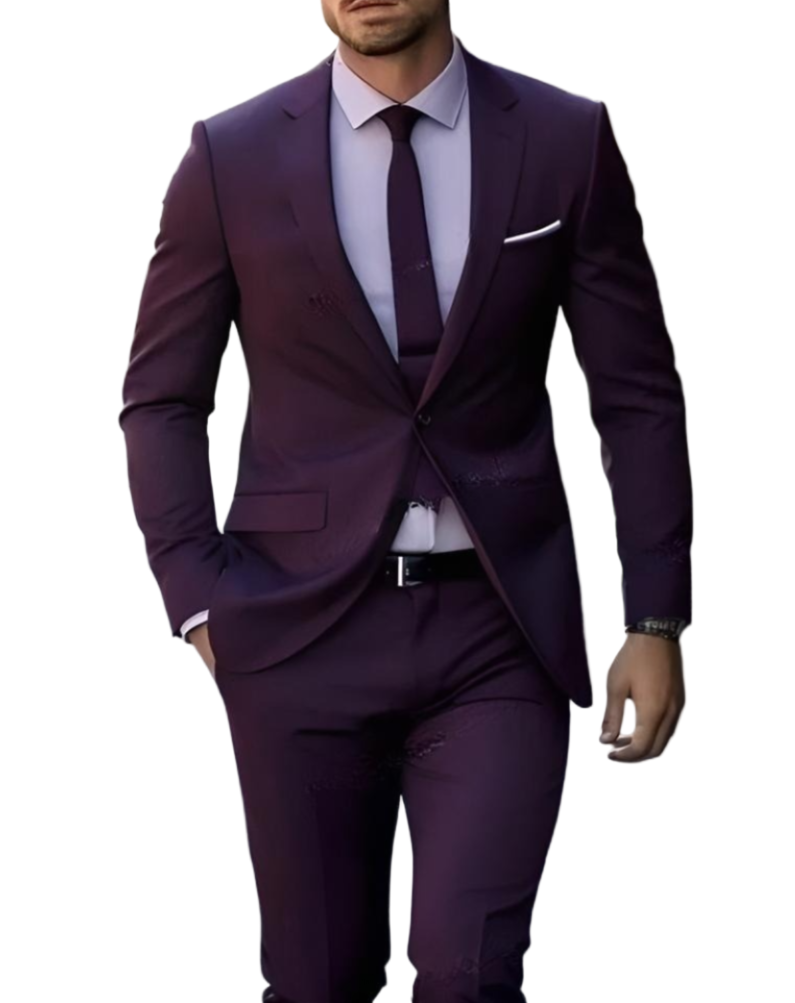 Men’s 2-Piece Stand Collar Suit – Tailored Slim-Fit Tailoring
