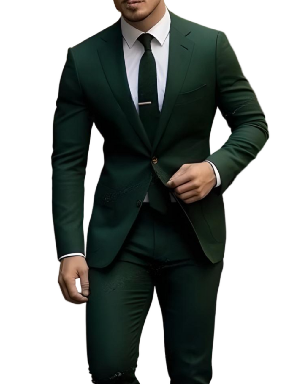Men’s 2-Piece Stand Collar Suit – Tailored Slim-Fit Tailoring