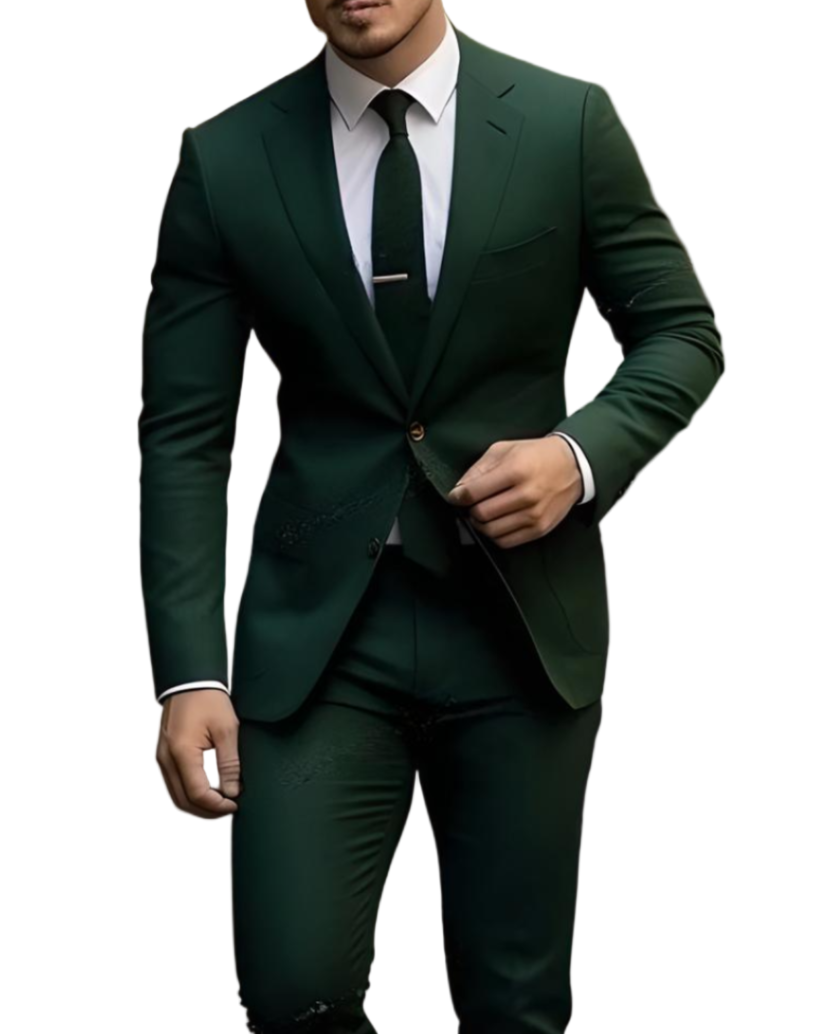 Men’s 2-Piece Stand Collar Suit – Tailored Slim-Fit Tailoring