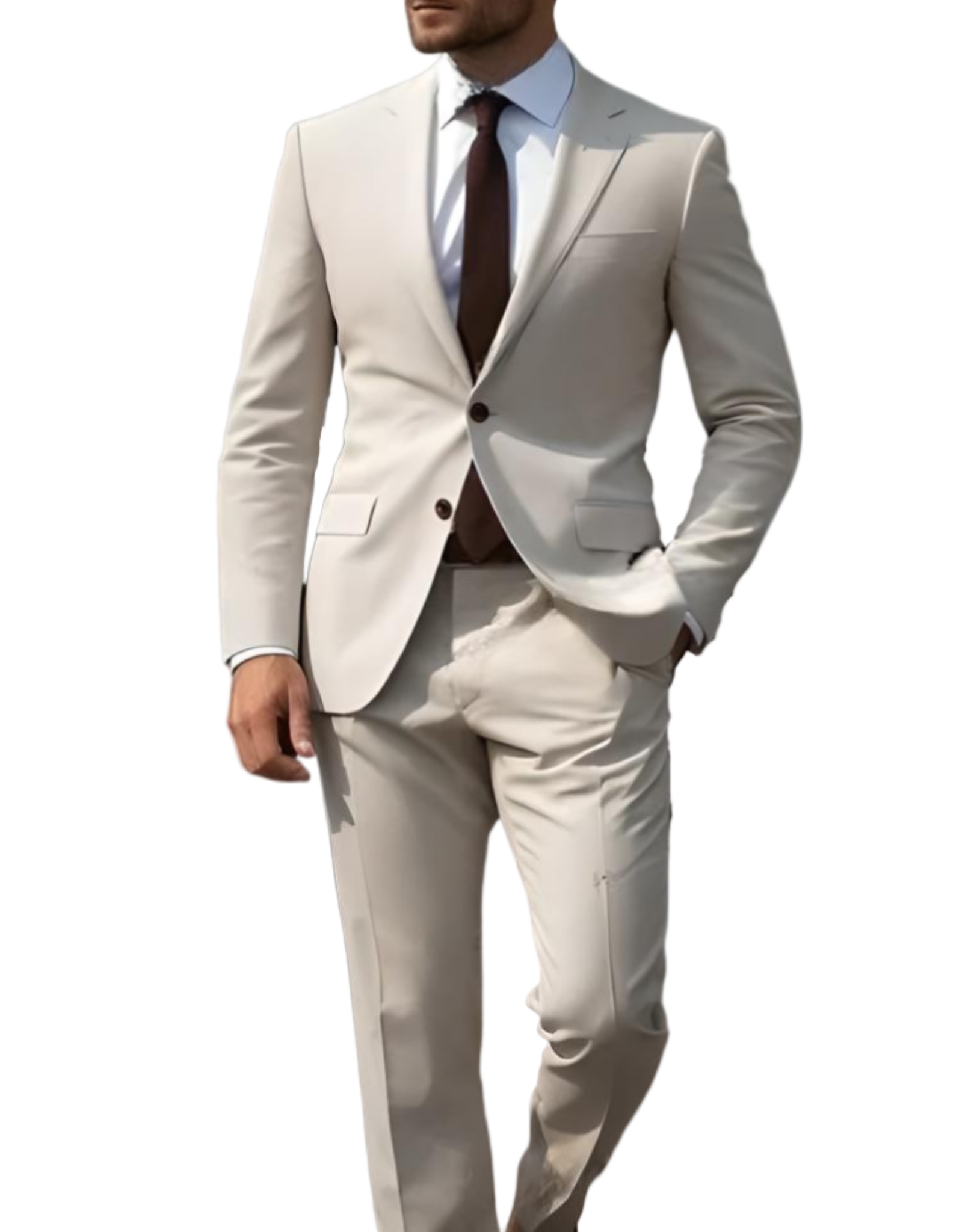Men’s 2-Piece Stand Collar Suit – Tailored Slim-Fit Tailoring