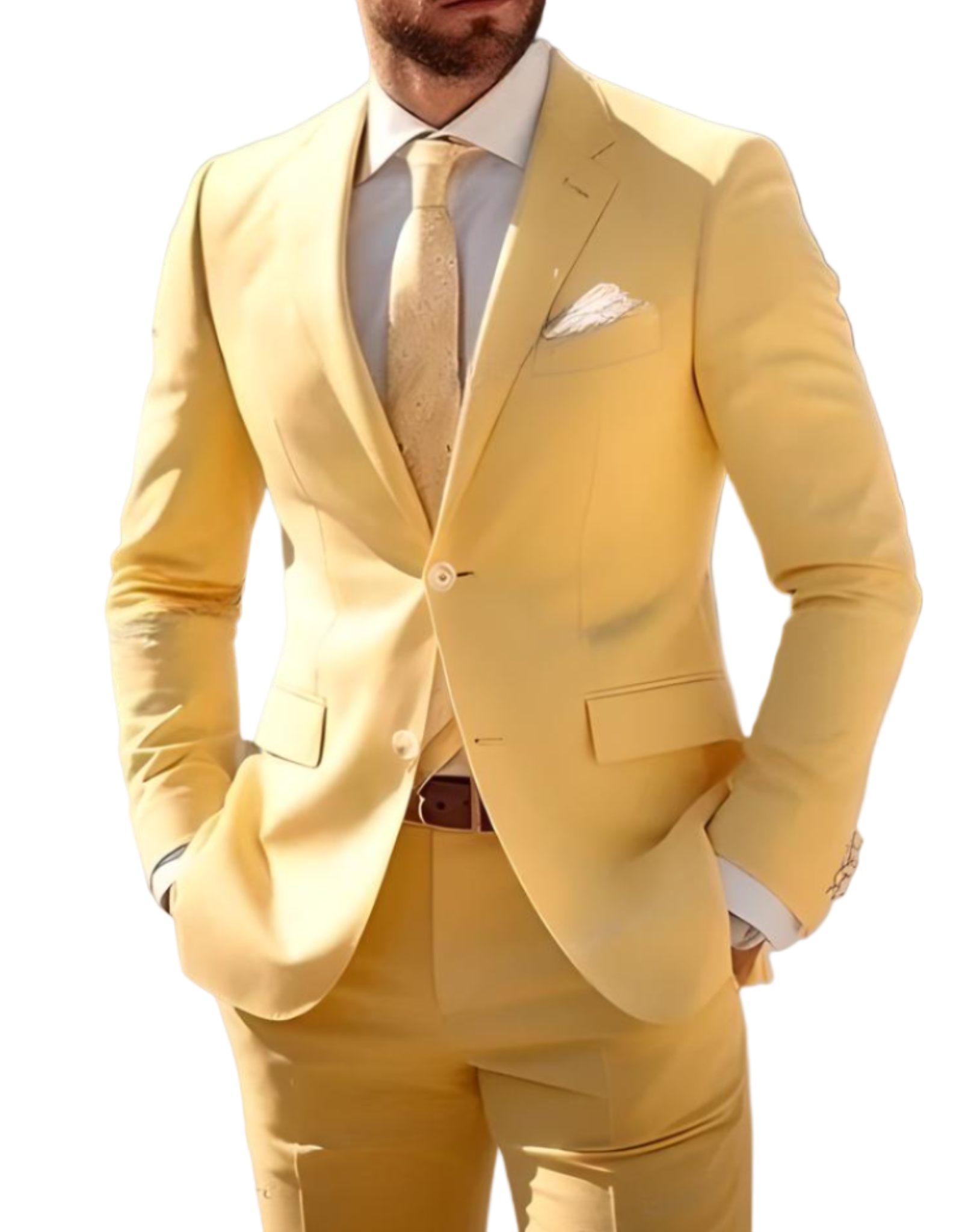 Men’s 2-Piece Stand Collar Suit – Tailored Slim-Fit Tailoring