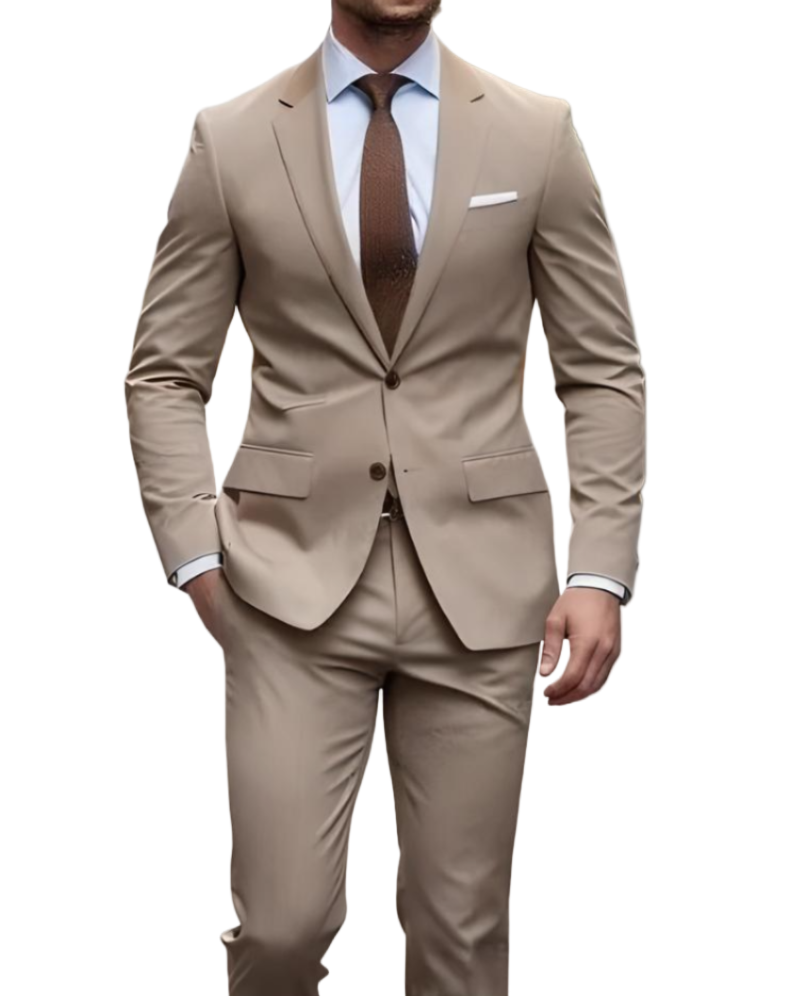 Men’s 2-Piece Stand Collar Suit – Tailored Slim-Fit Tailoring