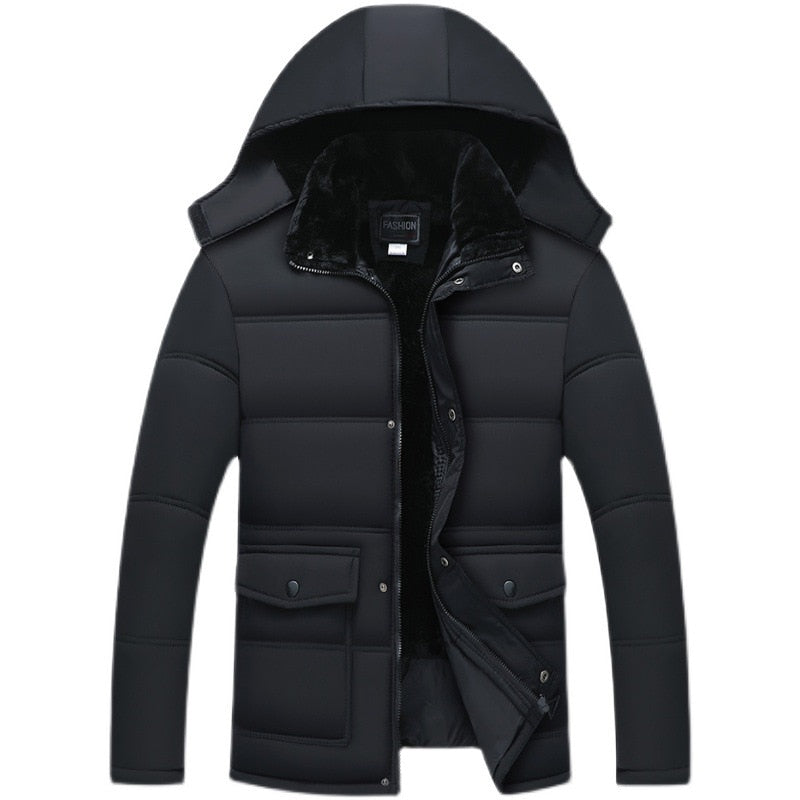 Men’s Luxury Fleece-Lined Long Winter Coat – Warm Elegant Overcoat