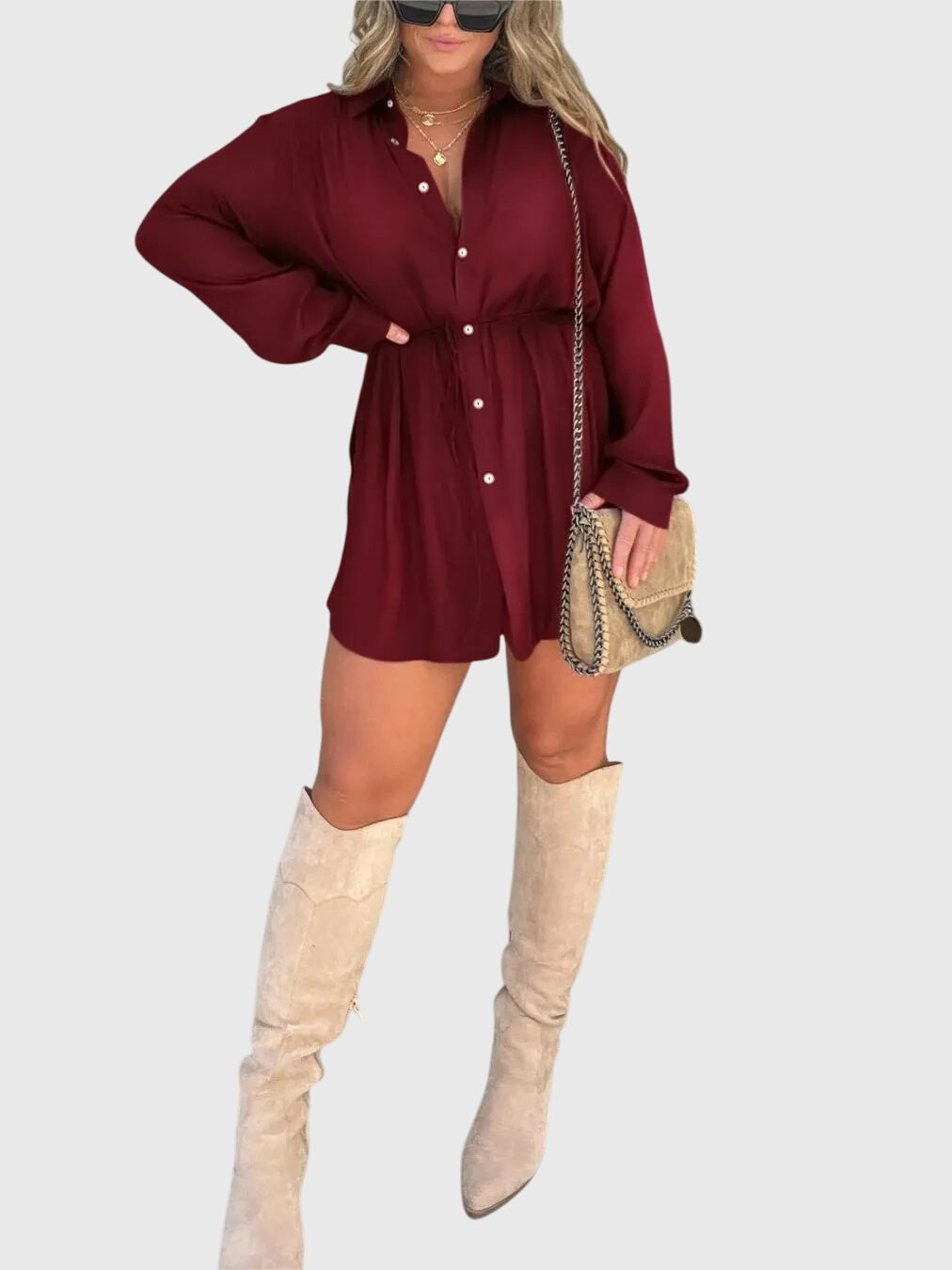 Women's Jumpsuit | Elegant Romper Dress with Built-In Shorts, Versatile Style 1