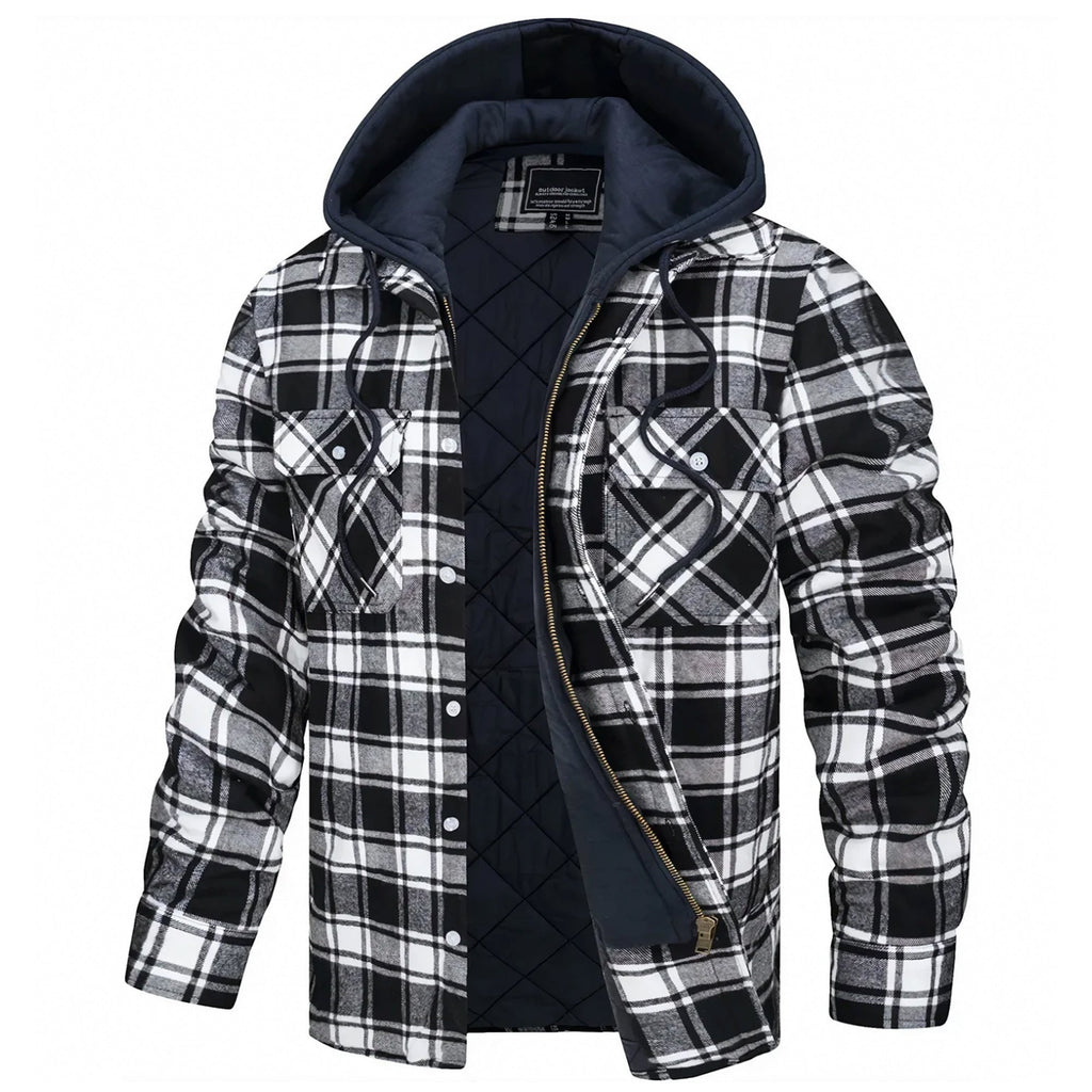 Men’s Checked Wool-Look Winter Jacket – Warm Patterned Layer