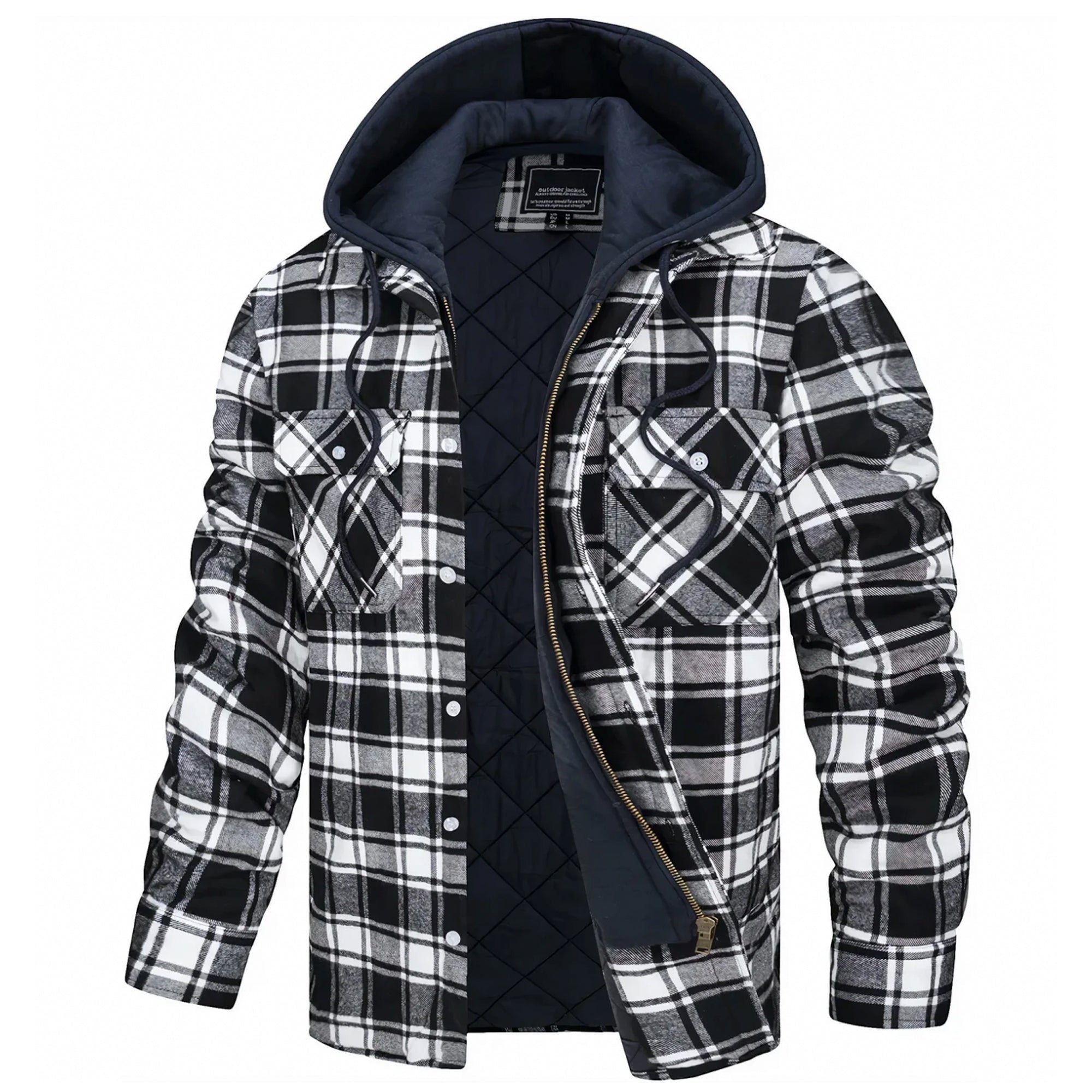 Men’s Checked Wool-Look Winter Jacket – Warm Patterned Layer