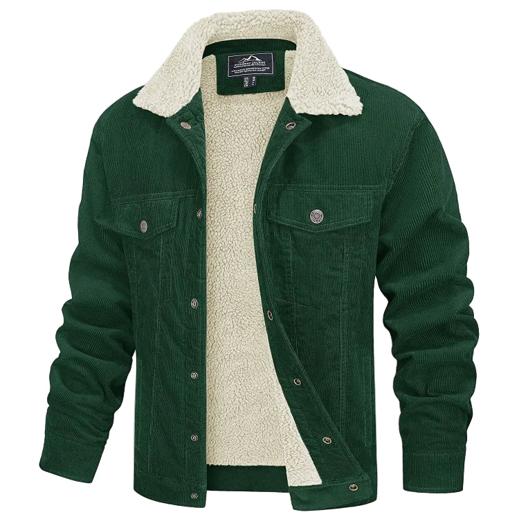 Men’s Corduroy Trucker Jacket – Slim Fit Overshirt for Spring