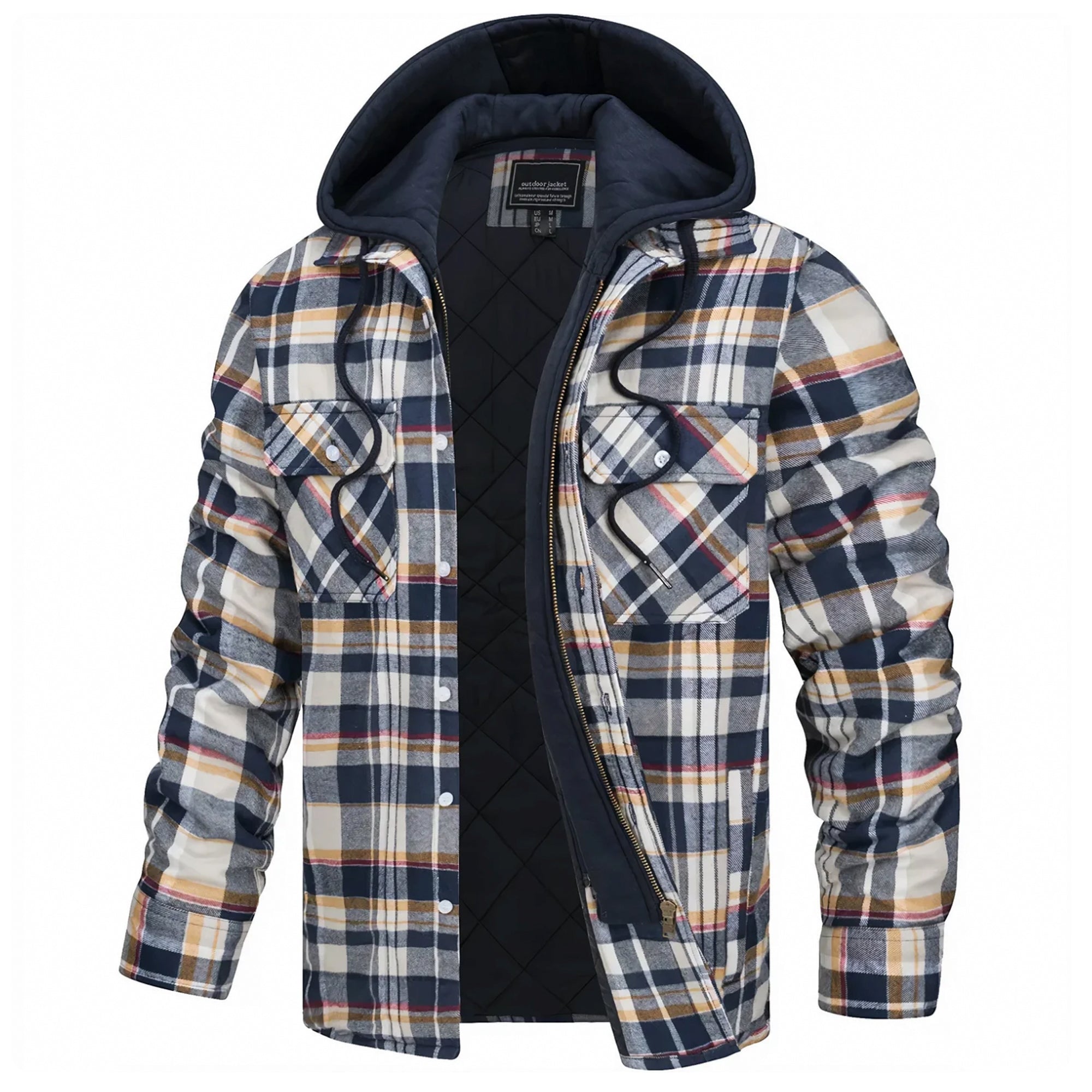 Men’s Checked Wool-Look Winter Jacket – Warm Patterned Layer