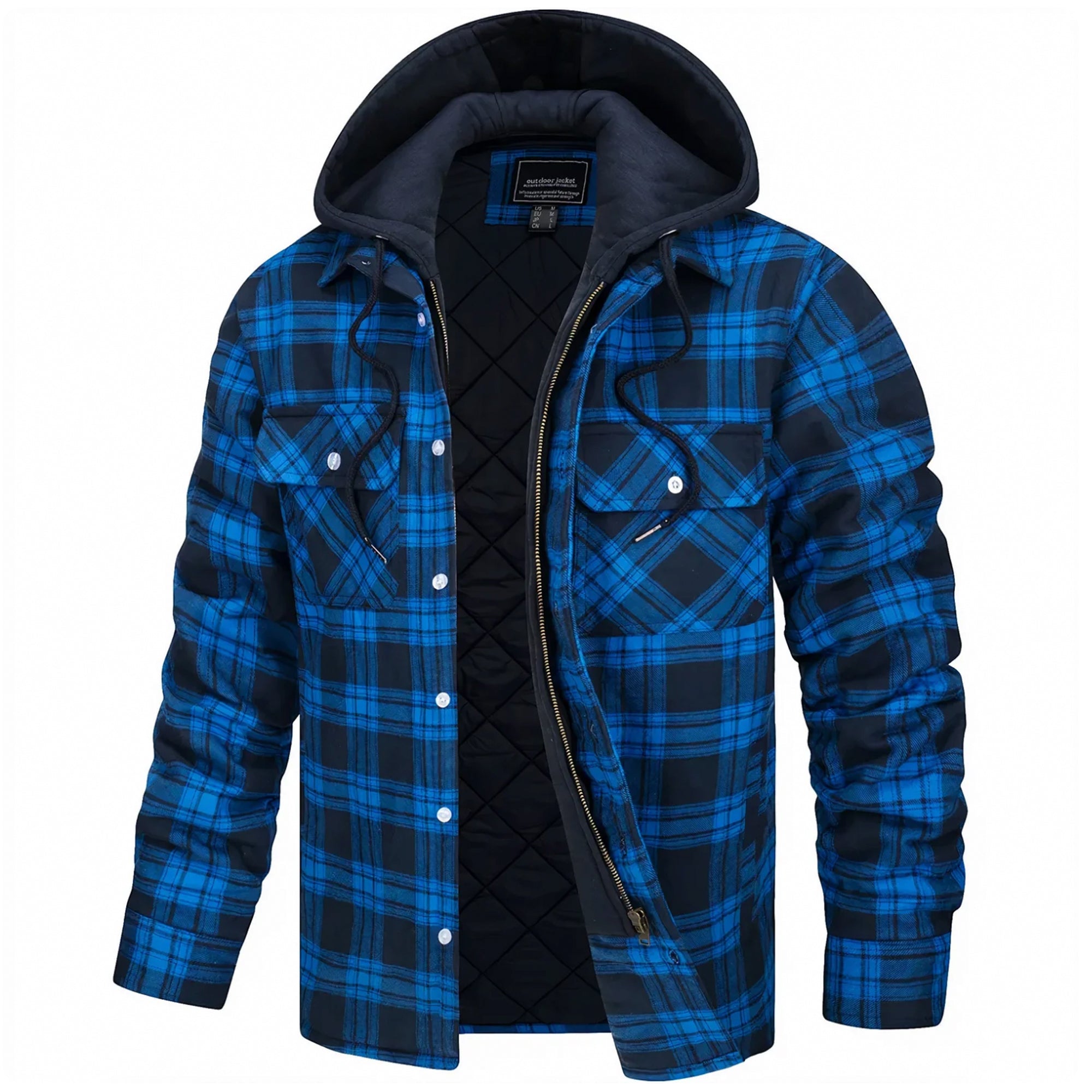 Men’s Checked Wool-Look Winter Jacket – Warm Patterned Layer
