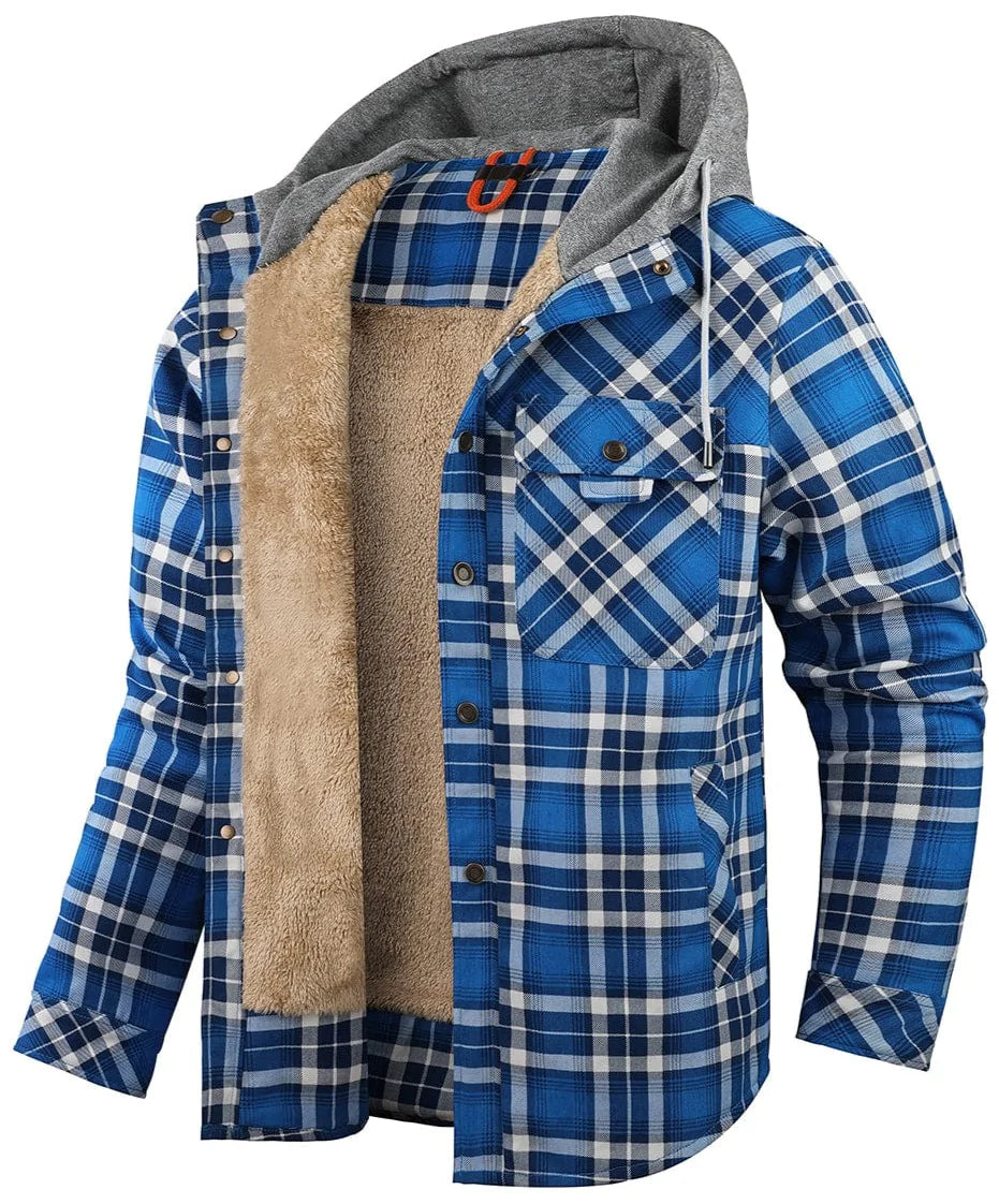 Men’s Woodland-Pattern Lined Jacket – Insulated Spring Outdoor Layer