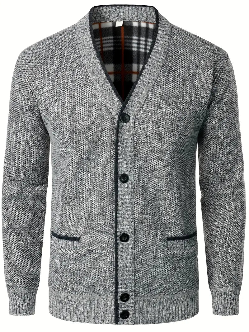 Men’s Classic V-Neck Button Vest – Smart Knit Layer