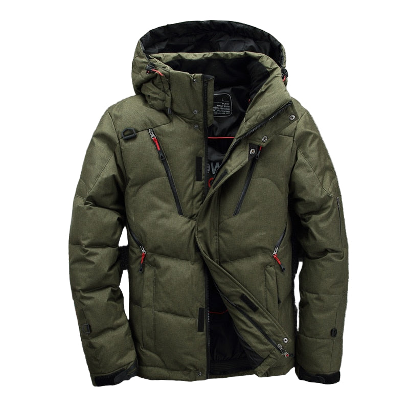 Men’s Warm Down Padded Parka with Hood for Cold UK Winters